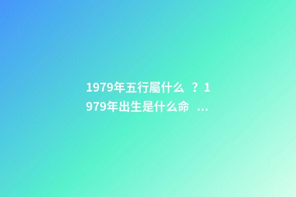 1979年五行屬什么？1979年出生是什么命？